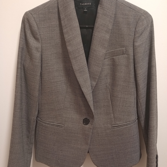 Talbots Jackets & Blazers - Talbots Charcoal Herringbone Blazer